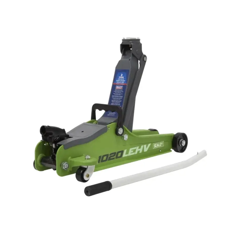Sealey Trolley Jack 2 Tonne Low Profile Short Chassis - Hi-Vis Green