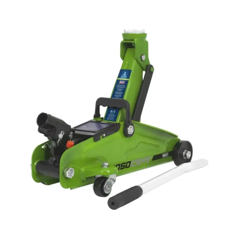 Sealey Trolley Jack 2 Tonne Short Chassis - Hi-Vis
