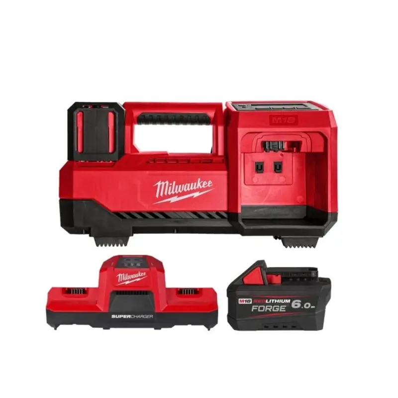 Milwaukee M18BI 18V Cordless Tyre Inflator With 1 x 6.0Ah Battery & Charger