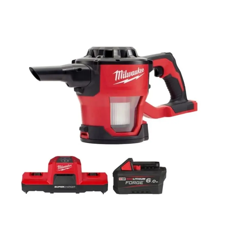 Milwaukee M18CV 18v M18 Cordless Compact Hand Vacuum With 1 x 6.0Ah Battery & Charger