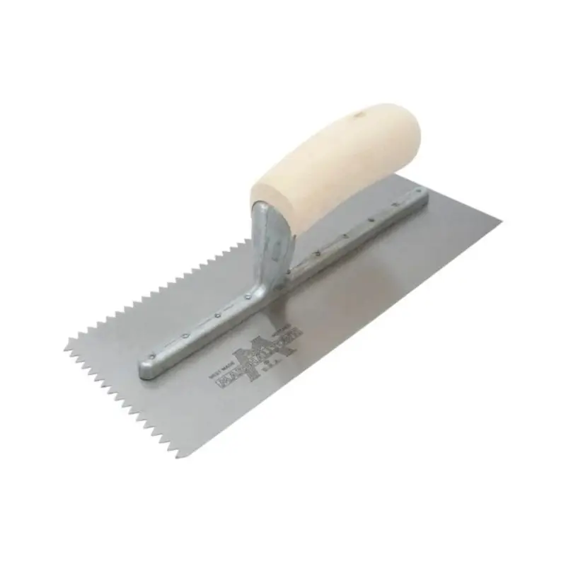 Marshalltown M701S  3/16" Wooden Handle Notched Trowel