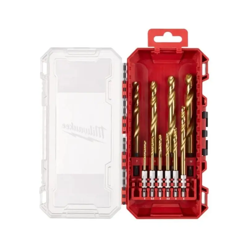 Milwaukee 4932493865 10 Piece Shockwave HSS-G Tin Red Hex Drill Bit Set
