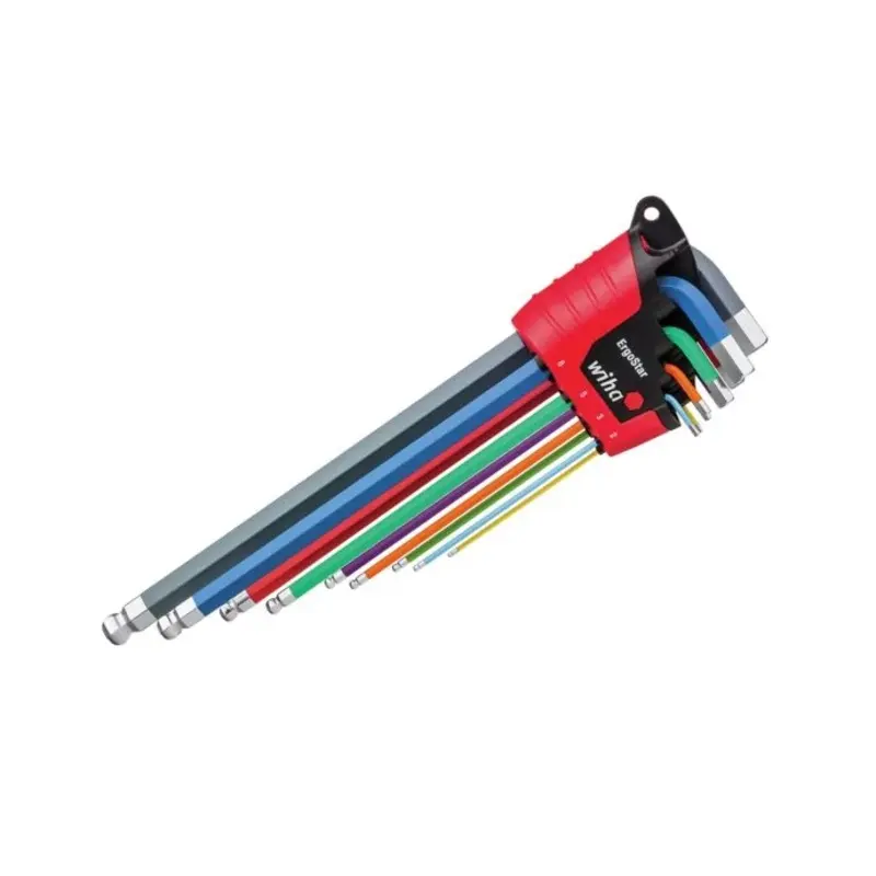 Wiha WHA43849 ErgoStar Colour 9 Piece Hex Ball End L-key Set