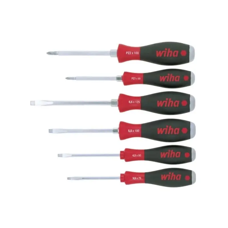 Wiha WHA21251 SoftFinish SL/PZ Hex Blade Screwdriver Set, 6 Piece