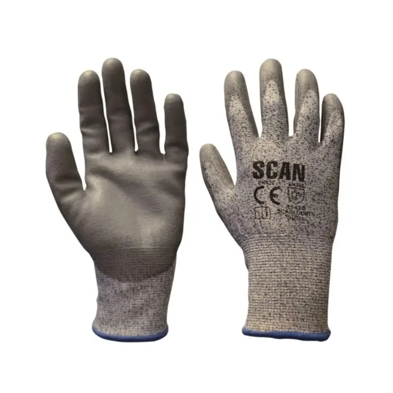 Scan Grey PU Coated Cut 5 Gloves