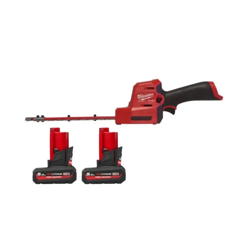 Milwaukee M12FHT20 12V Cordless FUEL 20cm Hedge Trimmer With 2 x 5.0Ah Batteries