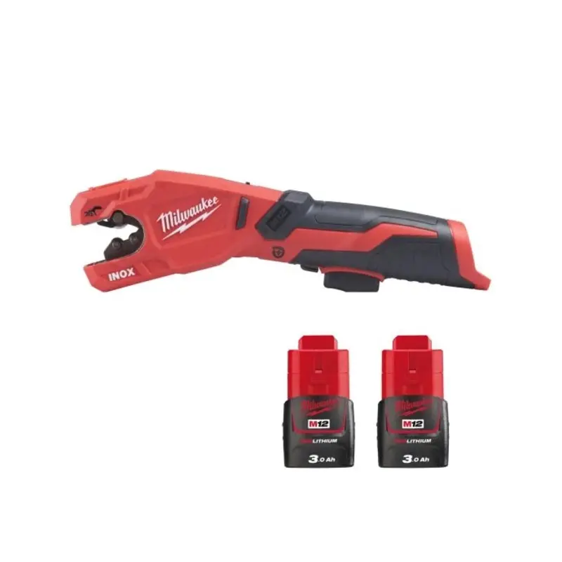 Milwaukee M12PCSS 12V Cordless Stainless Steel Pipe Cutter With 2 x 3.0Ah Batteries