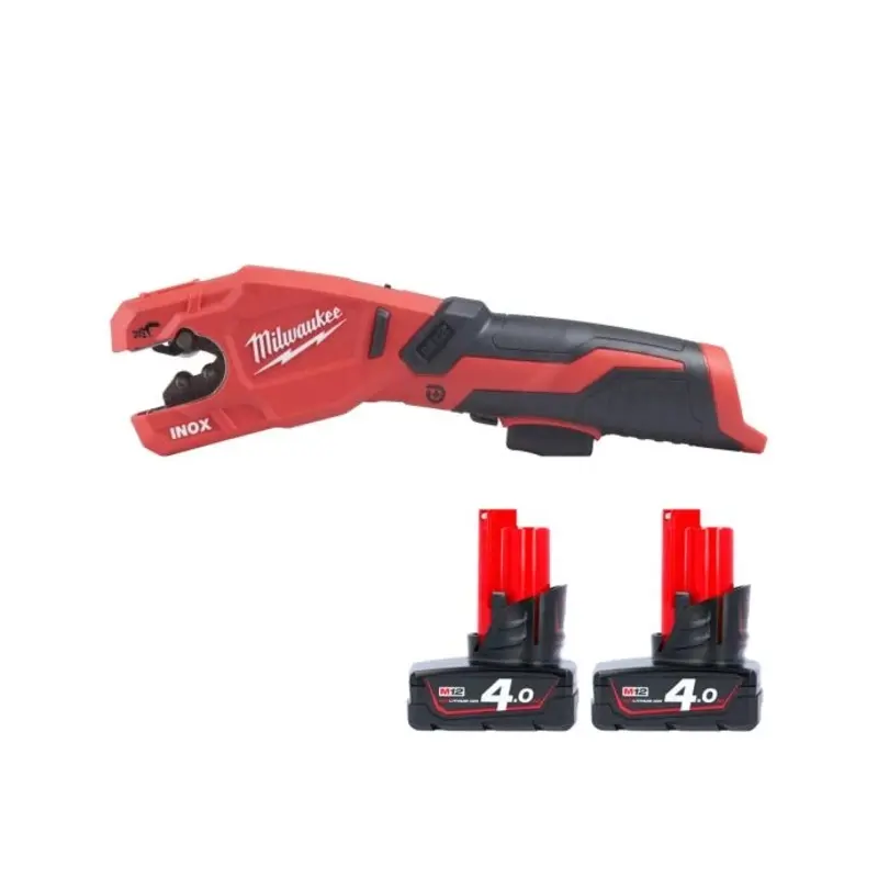 Milwaukee M12PCSS 12V Cordless Stainless Steel Pipe Cutter With 2 x 4.0Ah Batteries