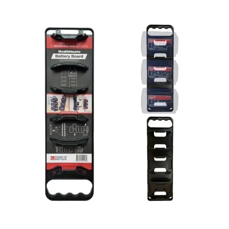 StealthMounts SMT-BD-MW18-H-BLK Black Battery Board Milwaukee M18 With Handle