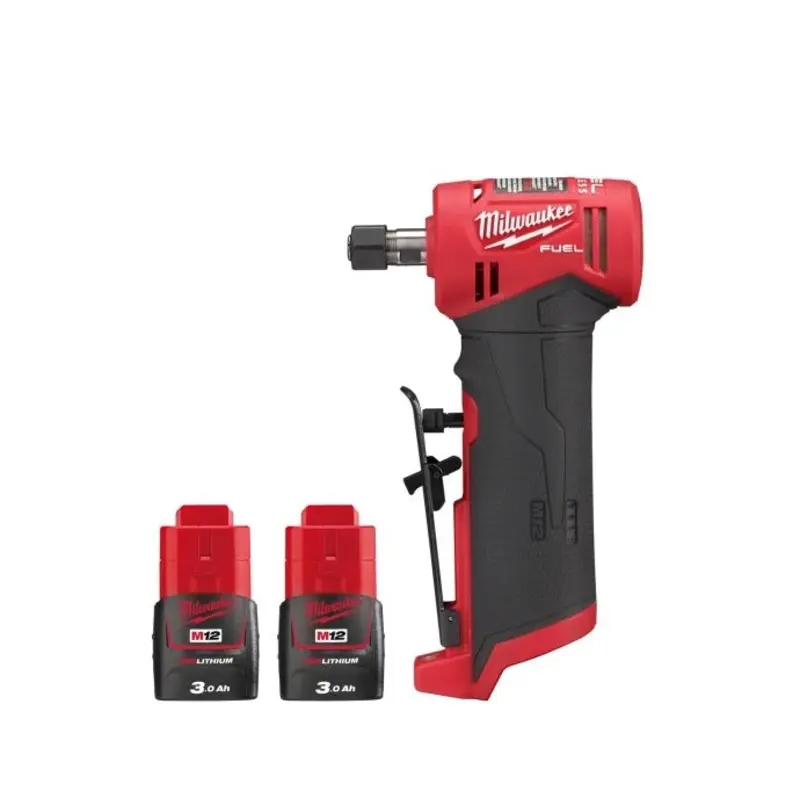 Milwaukee M12FDGA 12V Cordless Fuel Angled Die Grinder With 2 x 3.0Ah Batteries