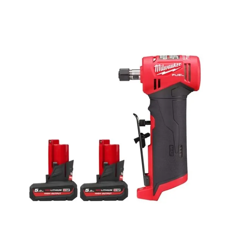 Milwaukee M12FDGA 12V Cordless Fuel Angled Die Grinder With 2 x 5.0Ah Batteries