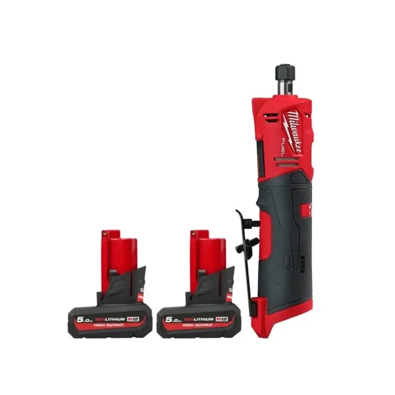 Milwaukee M12FDGS 12V Fuel Cordless Straight Die Grinder With 2 x 5.0Ah Batteries