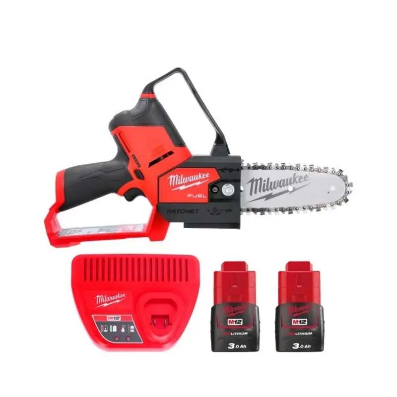 Milwaukee M12FHS 12V Fuel Hatchet Pruning Saw With 2 x 3.0Ah Batteries & Charger