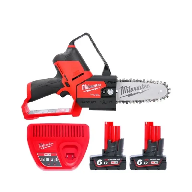Milwaukee M12FHS 12V Fuel Hatchet Pruning Saw With 2 x 6.0Ah Batteries & Charger