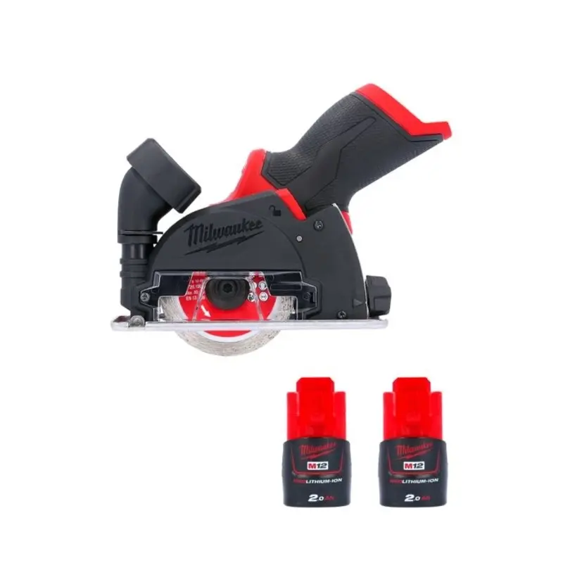Milwaukee M12FCOT 12V Fuel Multi Material Cut Off Tool 76mm With 2 x 2.0Ah Batteries