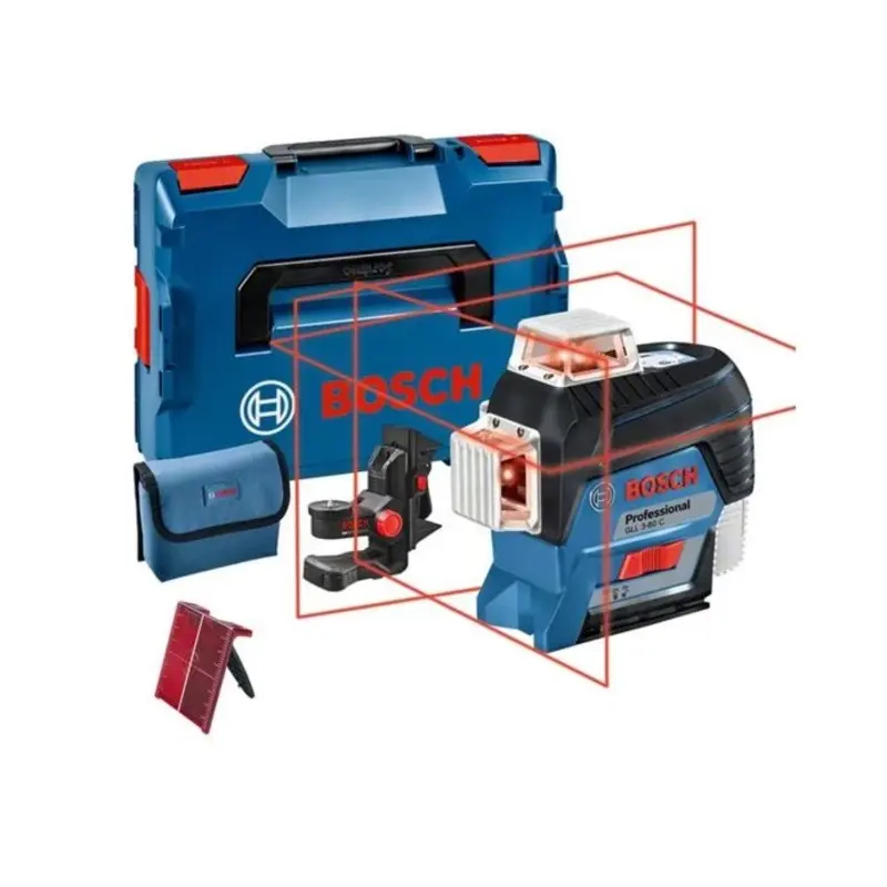 Bosch GLL 3-80 C + BM 1 Professional Line Laser Bare Unit with L-Boxx - 0601063R03