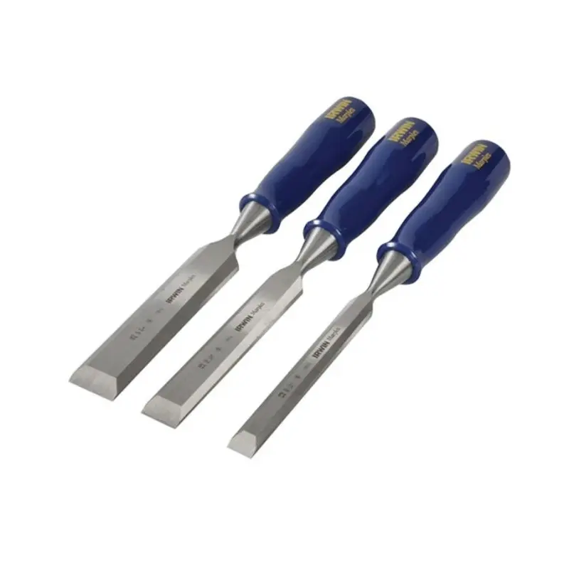 IRWIN MAR444S3 Bevel Edge Chisel Blue Chip Handle Set 3 Piece