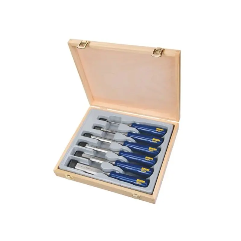 IRWIN MAR444S6 Bevel Edge Chisel Blue Chip Handle Set 6 Piece