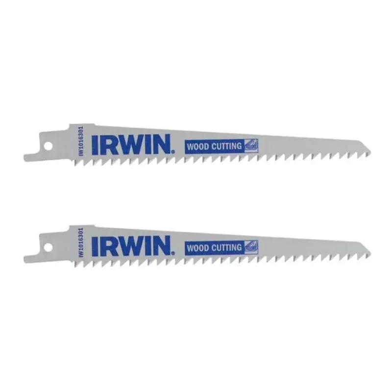 IRWIN IRWIW1016301 152mm Sabre Saw Blade Wood/PVC Cutting Pack of 2