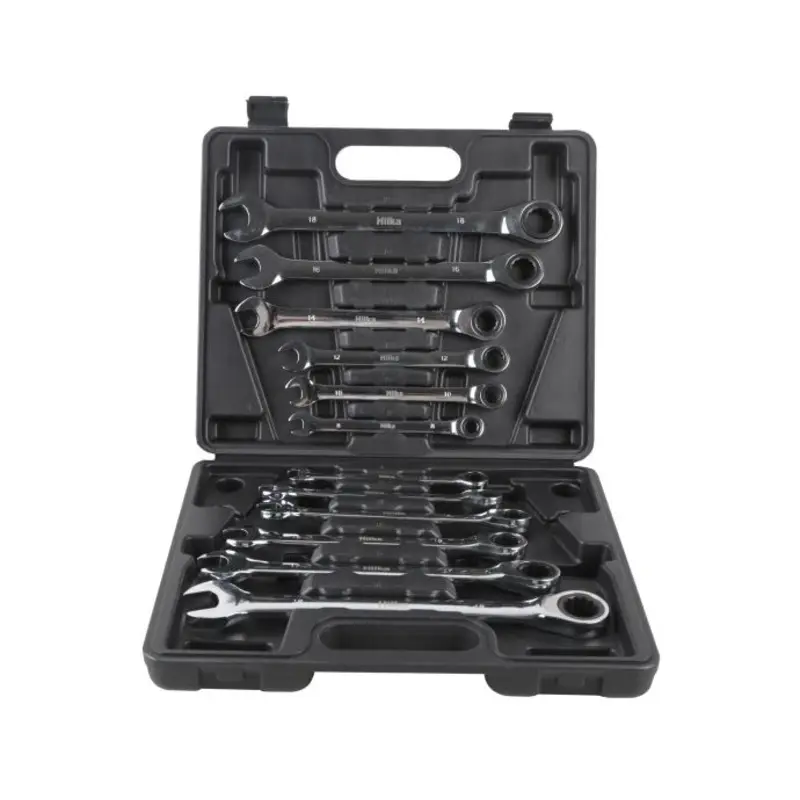 Hilka 12 pce Ratchet Combination Spanner Set Metric Pro Craft