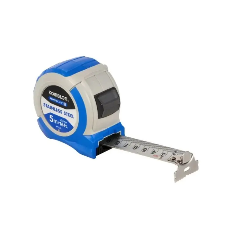 Komelon KOMIPT57E Stainless Steel PowerBlade Pocket Tape Measure 5m/16ft - Width 27mm