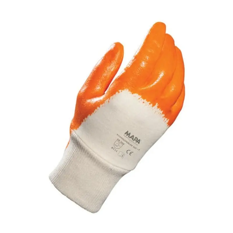 Mapa Size 9/L - Titan 833 Nitrile Mechanical Gloves - Orange/Beige
