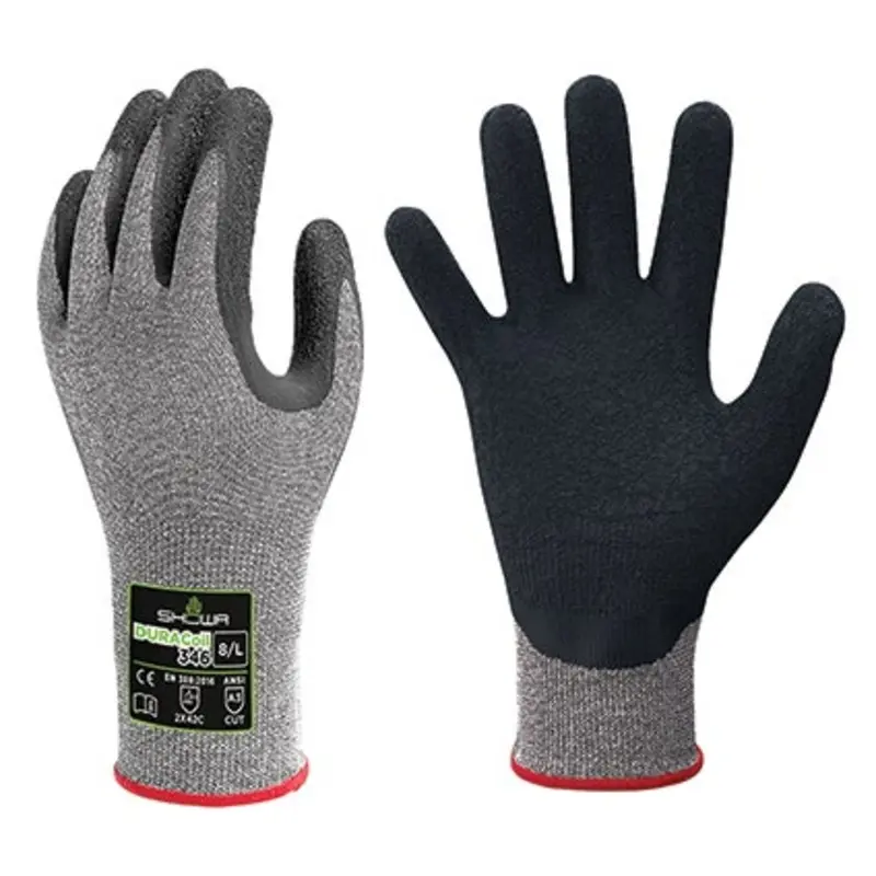 Showa Size 9/XL 346 Natural Latex Cut Protection Gloves - Grey