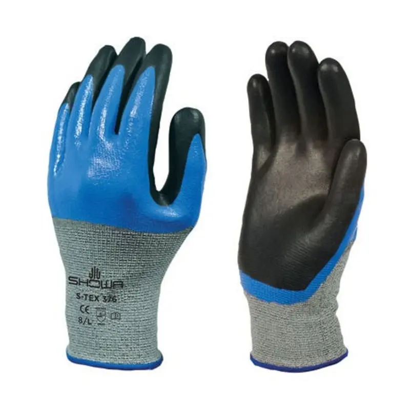 Showa Size 9/XL S-Tex 376 Nitrile Cut Protection Gloves - Grey/Blue/Black
