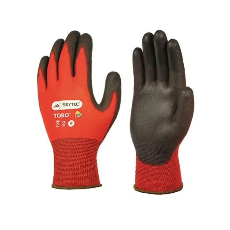Skytec Size 9/L Toro Nylon/Polyurethane Multi Purpose Gloves - Red/Black