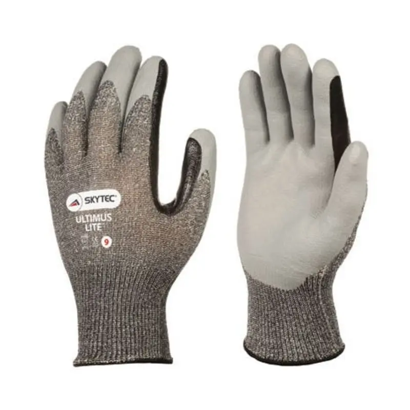 Skytec Size 9/L Ultimus Lite HPPE/Nitrile Cut Protection Gloves - Black/Light Grey