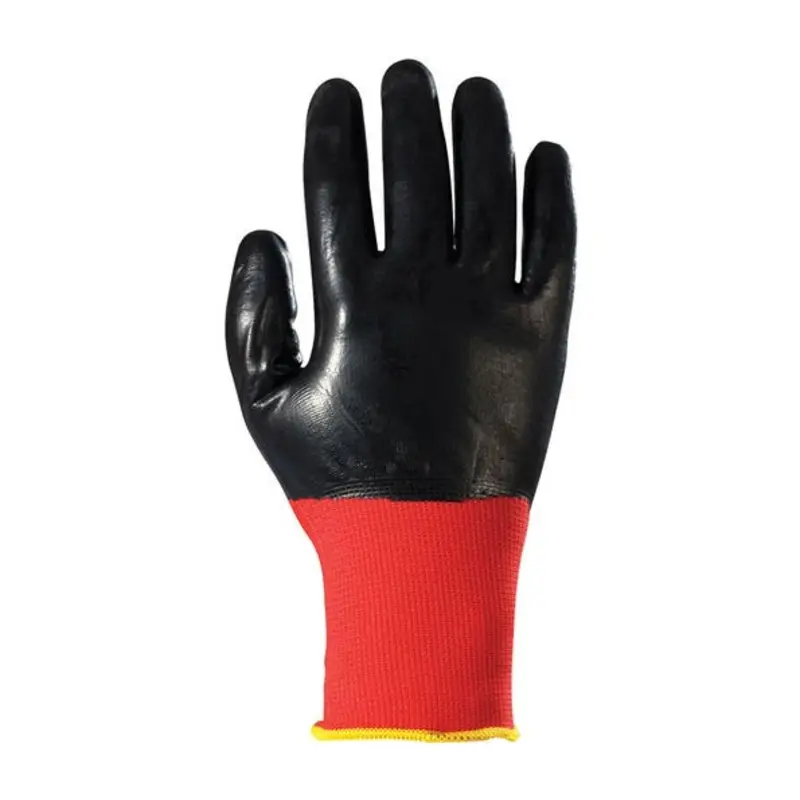 Traffiglove Size 9/L Traction Safety Nylon/Nitrile Cut Resistant Gloves - Red/Black