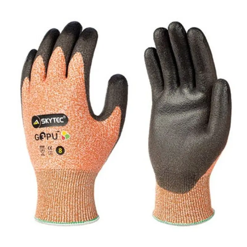 Skytec Size 9/L G3PU HPPE/Polyurethane Cut Protection Gloves - Amber/Black