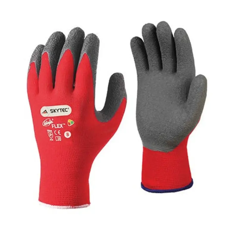 Skytec Size 9/L Ninja Flex Nylon/Natural Latex Multi Purpose Gloves - Red/Grey