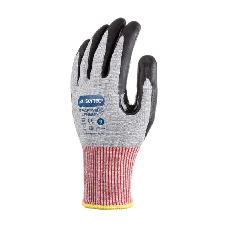 Skytec Size 9/L Sapphire Micro-Foam Nitrile Cut Protection Gloves - Grey/Black