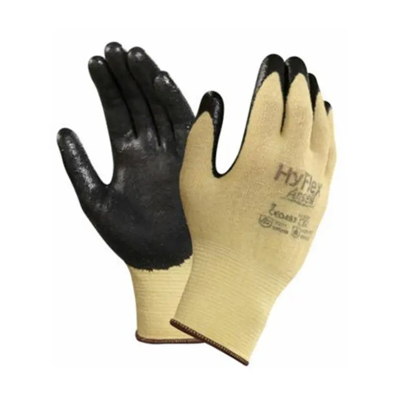 Ansell Size 9/LNitrile Coating/Nylon Liner Cut Protection Gloves - Black/Yellow