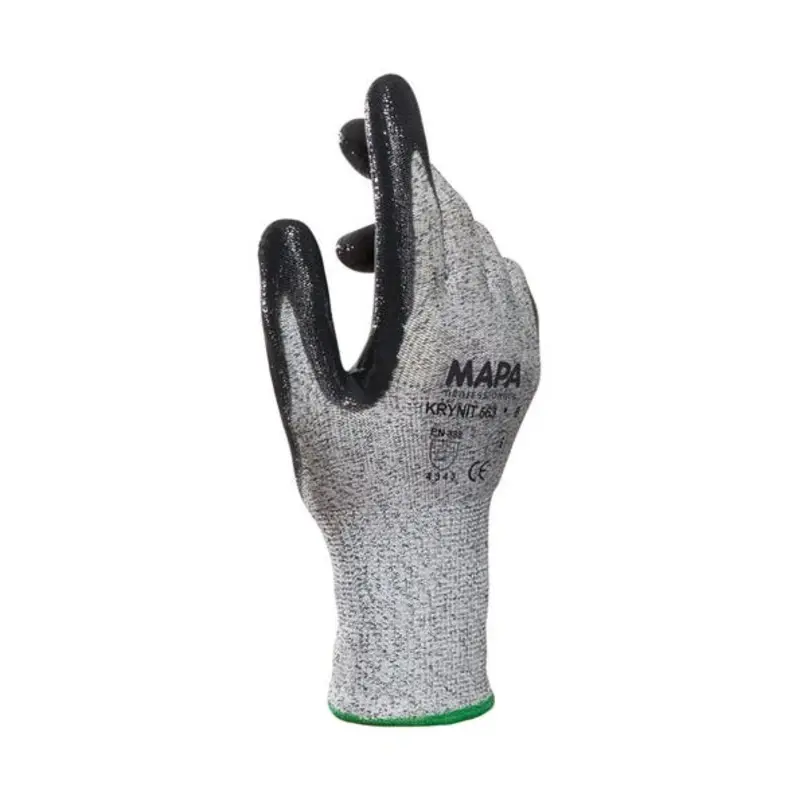 Mapa Size 9 - Krytech 563 Nitrile Glove - Black/Grey