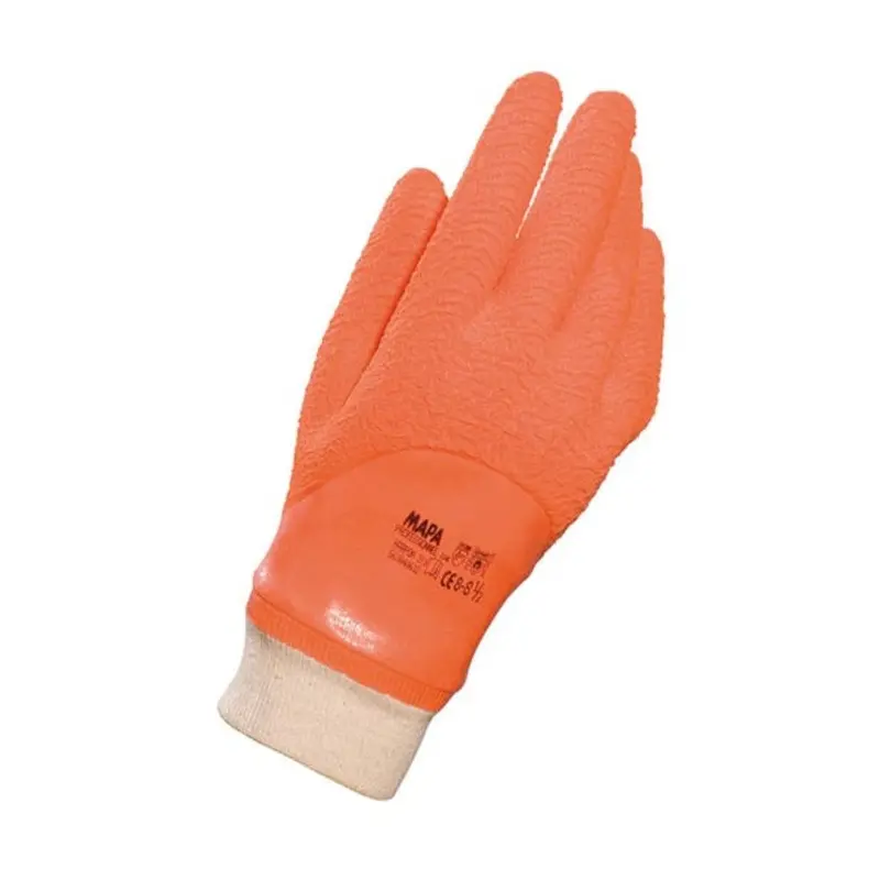 Mapa Size 9/L - Harpon 319 Natural Latex Mechanical Gloves - Orange/Beige