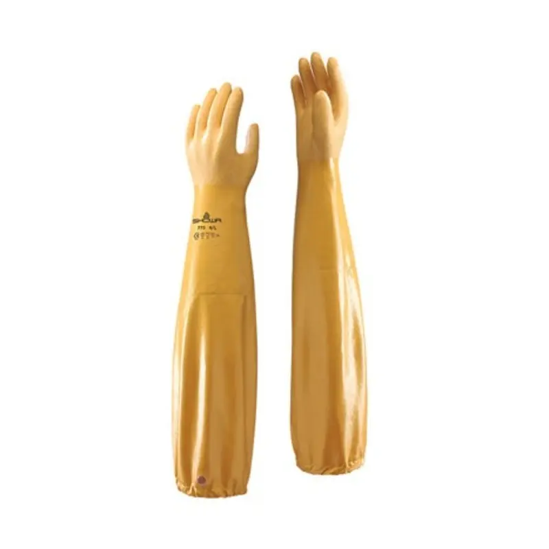 Showa Size 8/M Nitrile Cotton Chemical Protection Gloves - Yellow