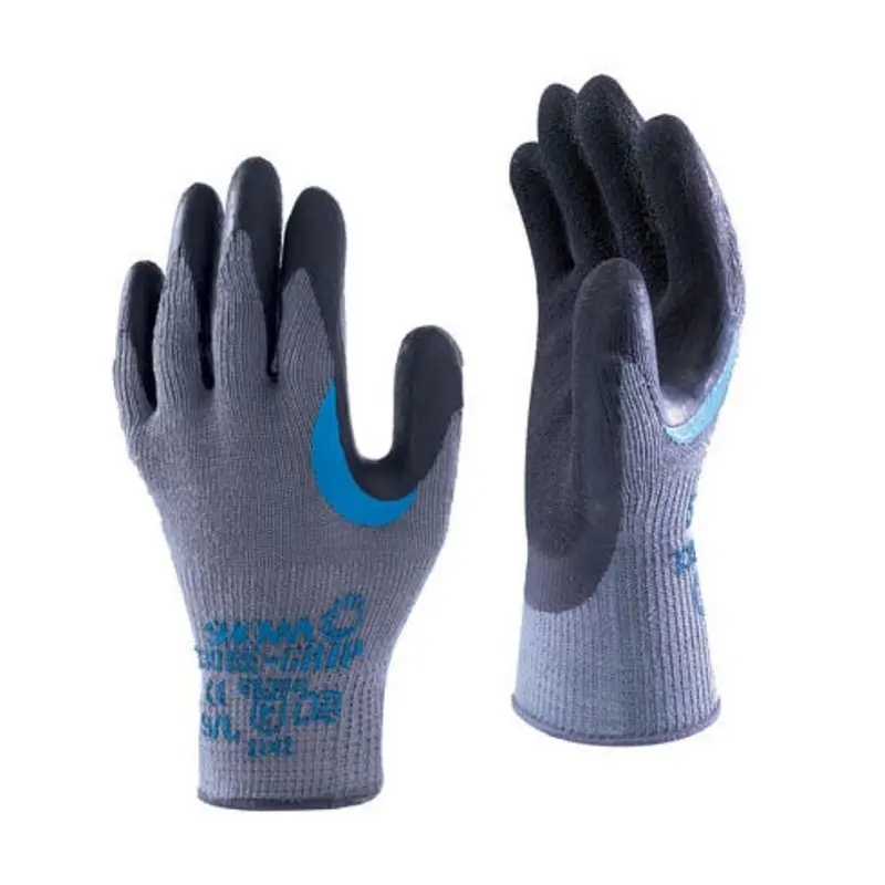 Showa Size 9/L 330 Re-Grip Polyester/Natural Latex Multi Purpose Gloves - Grey/Black