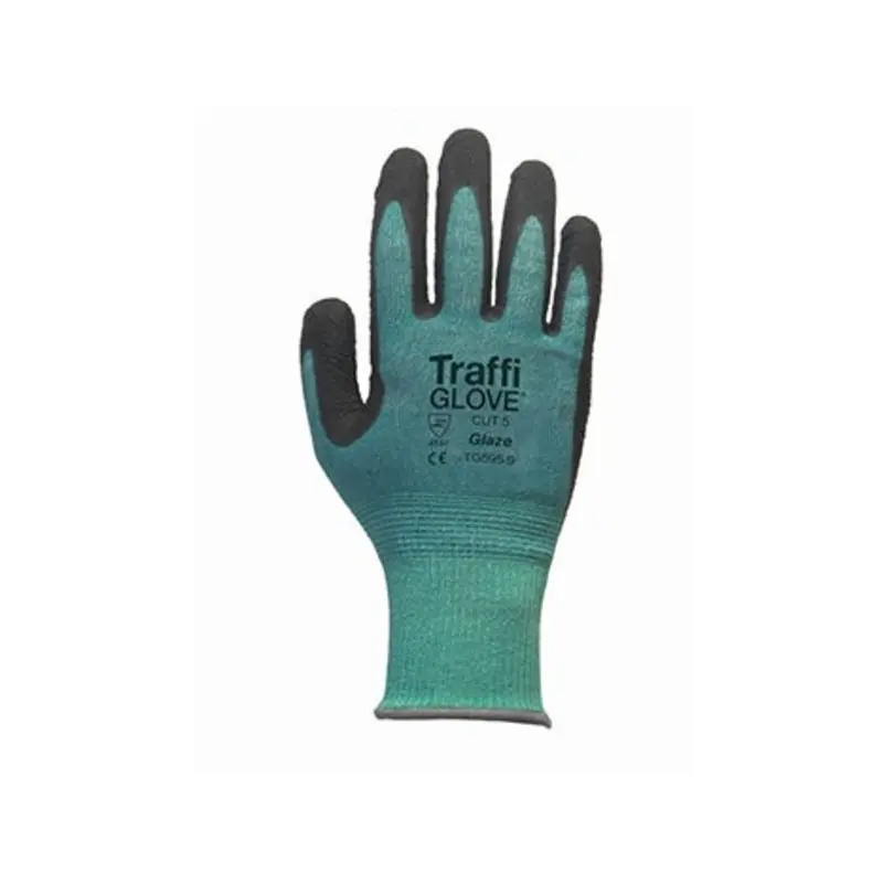 Traffiglove Size 8/M Glaze Palm-Dipped Fusion XP Cut Resistant Gloves - Green/Black
