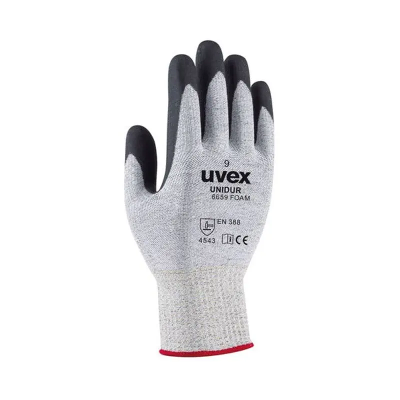 UVEX Size 8/M Unidur 6659 Polyurethane Mechanical Gloves - Grey/Black