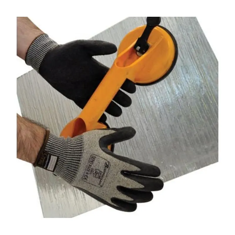 Polyco Size 8/M - Matrix GH378 Crinkle Latex Cut Resistant Gloves - Grey/Black