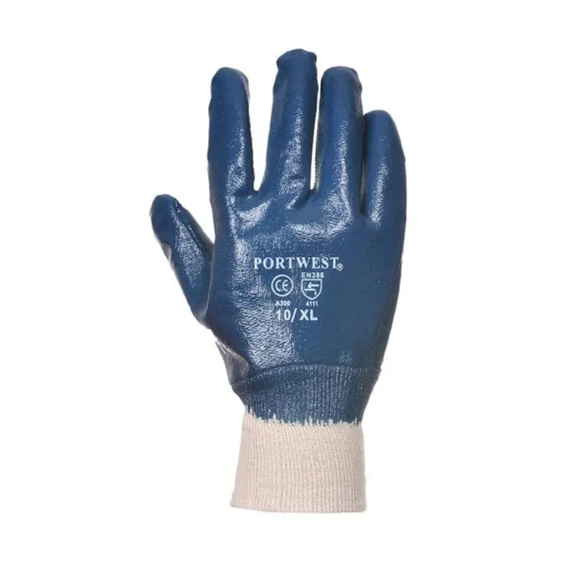 Portwest Size 8/M - General Handling Gloves Cotton/Jersey Lining - Navy