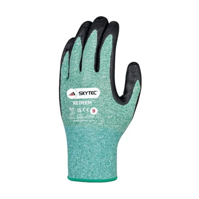 Skytec Size 8/M Redeem Foam Nitrile General Handling Gloves - Green/Black