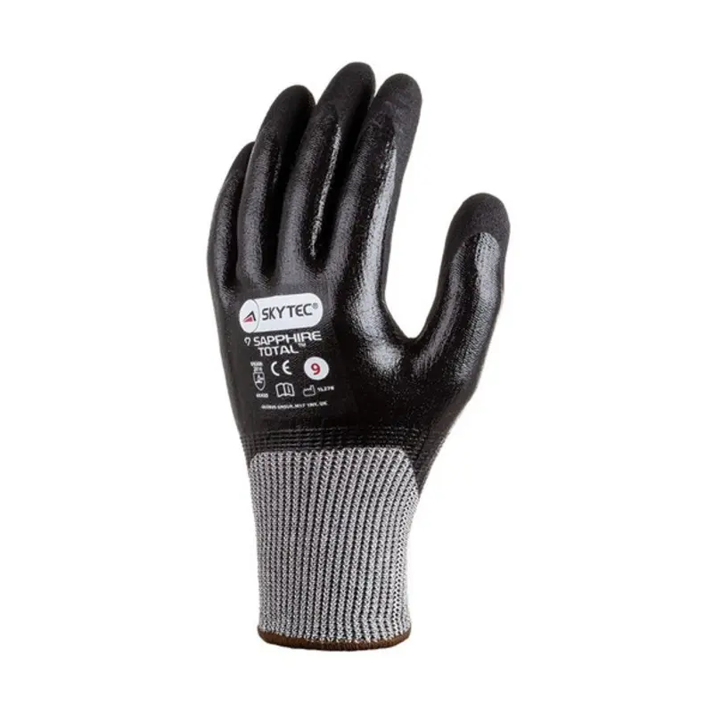 Skytec Size 8/M Sapphire Total Nitrile Cut Protection Gloves - Blue/Black