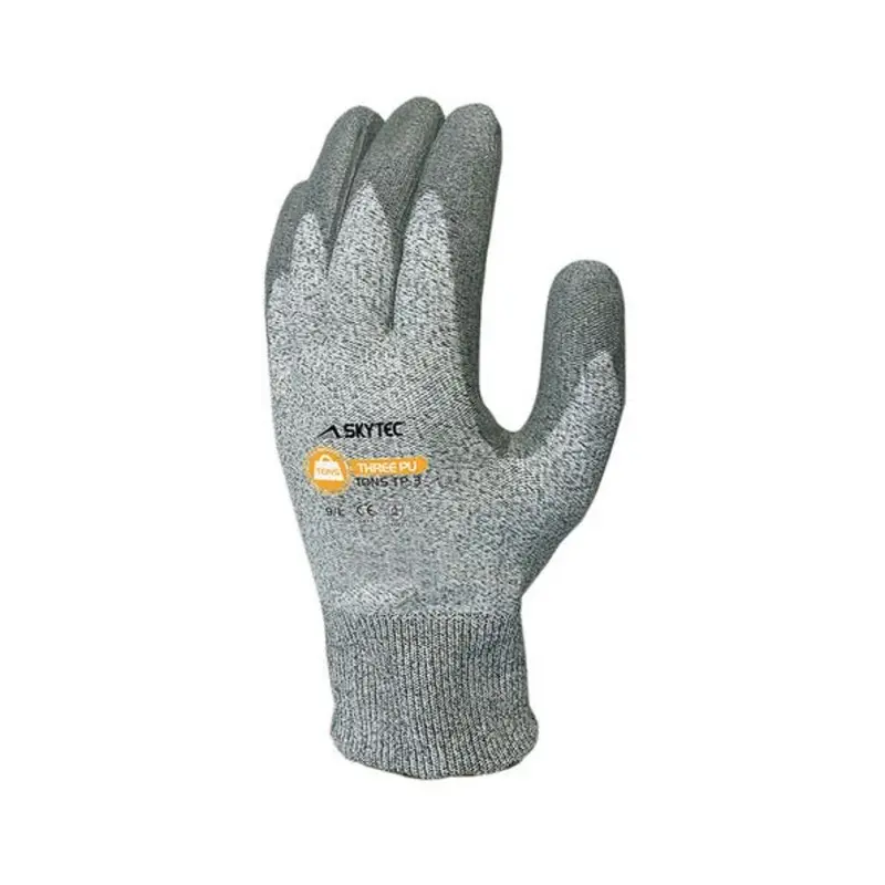 Skytec Size 8/M Tons Three Nylon/Polyurethane Cut Protection Gloves - Grey
