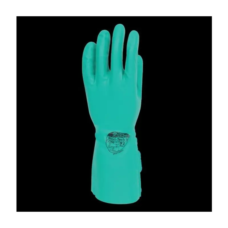 Polyco Size 8/M - Nitrile Synthetic Rubber Chemical Protection Gloves - Green