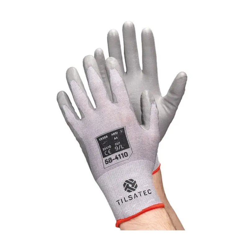 Tilsatec Size 8/M 58-4110 Cut Protection Gloves - Grey Liner/Grey Coating