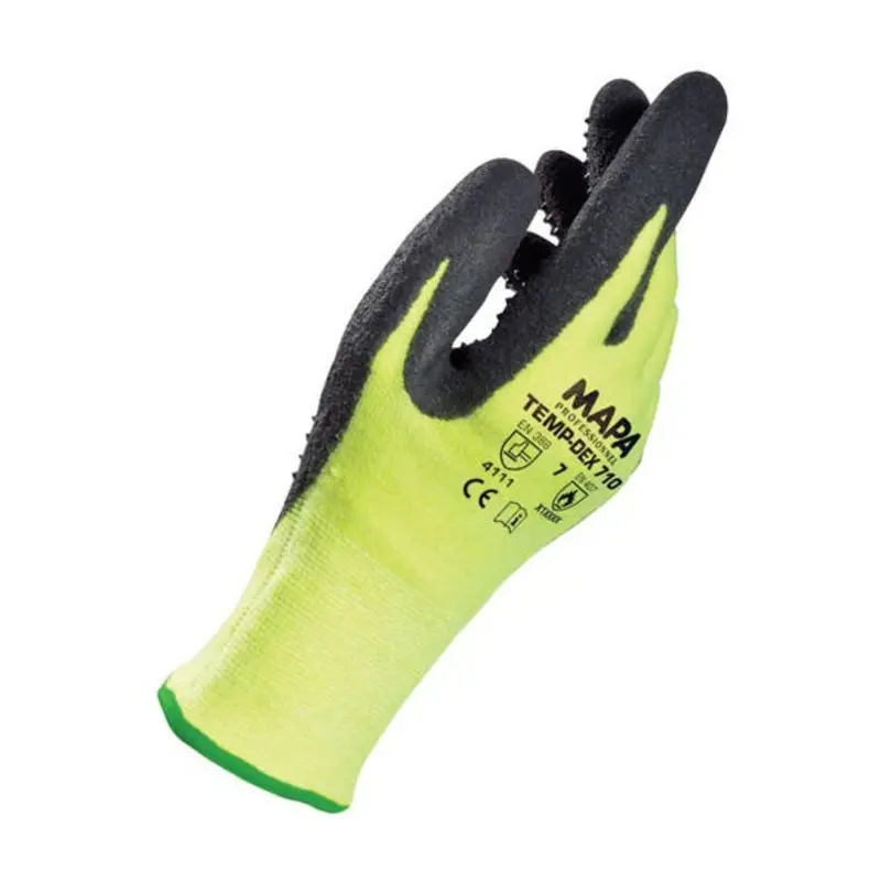 Mapa Size 7/S Nitrile Sandy Thermal Protection Gloves - Yellow/Black
