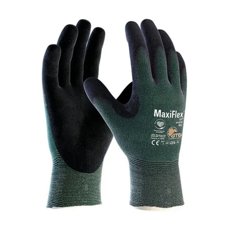 ATG Size 7/S - MaxiFlex UHMWPE Glass Nylon/NBR Cut Resistant Gloves - Green/Black